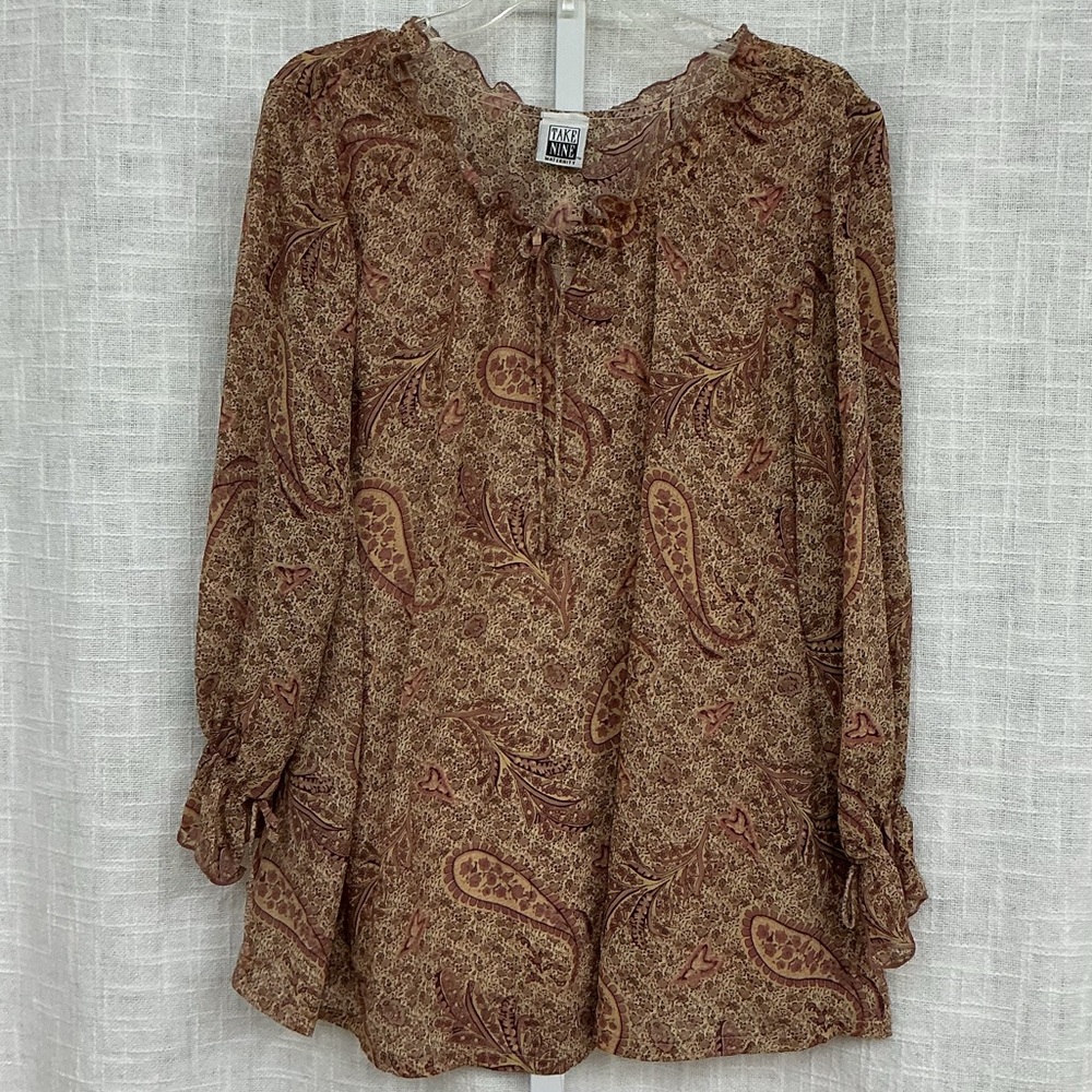 Elegant Brown Paisley Blouse